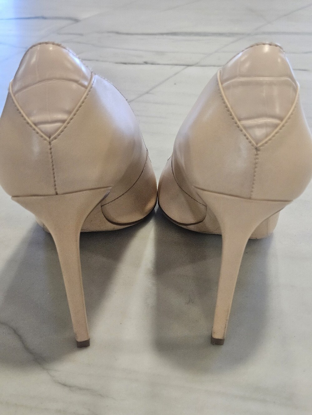 Sam Edelman Hazel Pointed Toe Leather Pumps - Nude/Beige - Picture 7 of 10